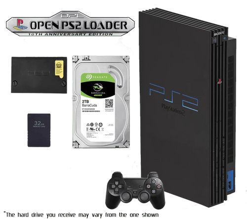 2TB Modded PS2 Bundle - 1 Pad AV AC - 10,000+ Titles - RETRO MODD