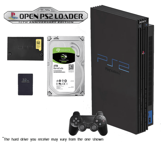 2TB Modded PS2 Bundle - 1 Pad AV AC - 10,000+ Titles - RETRO MODD