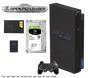 2TB Modded PS2 console with installed 2TB hard drive new capacitors visible and included McBoot memory card
