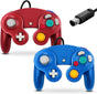FIOTOK Gamecube Controller, Classic Wired Controller for Wii & Gamecube | Blue & Red-2Pack