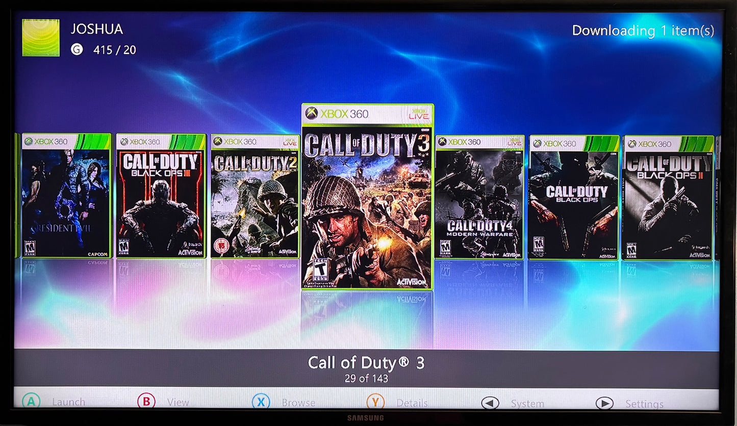 2TB Modded Xbox 360 Slim Bundle RGH RGH3 - Aurora Dashboard - 270+ Xbox 360 Games