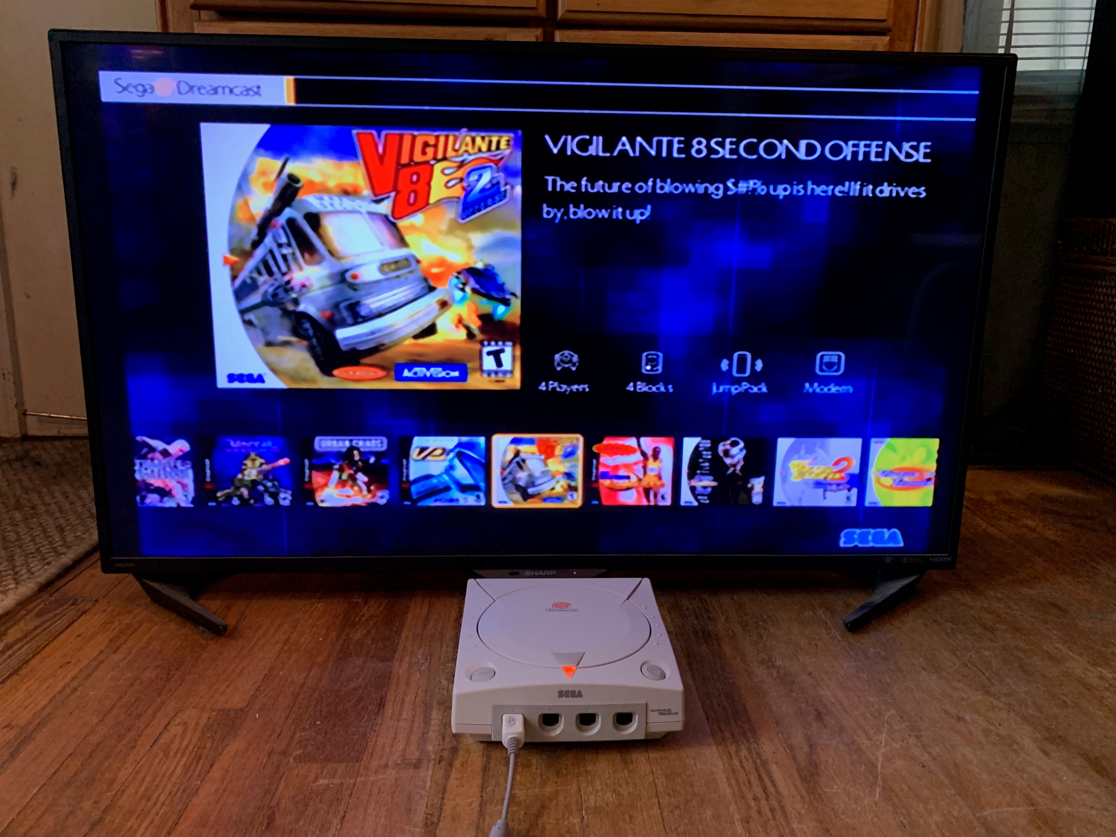 Modded Dreamcast Console Bundle - All US Dreamcast Titles - 1000s of Titles - GDEMU w/ 256GB Card - Controller VMU AV AC