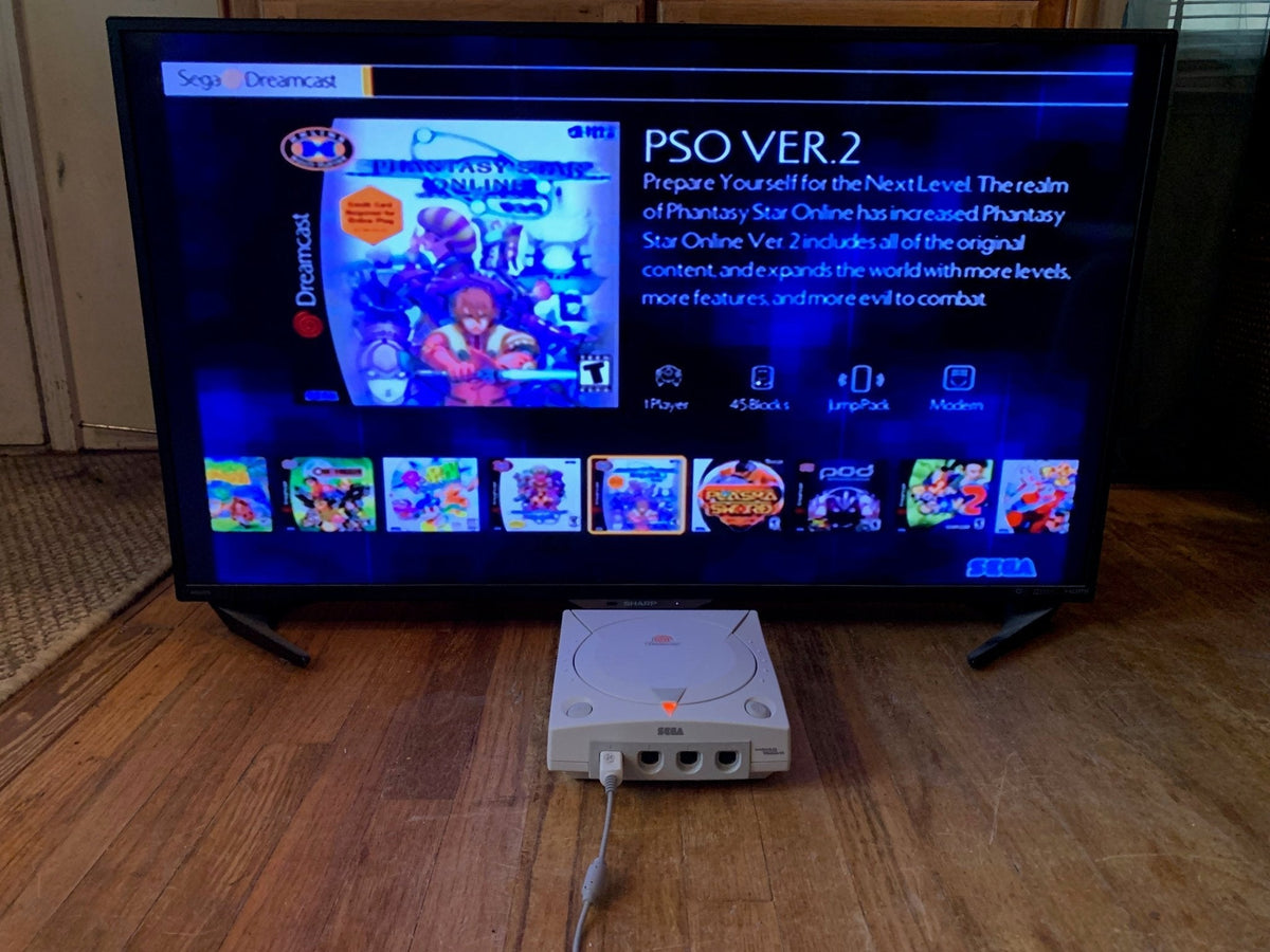 Modded Dreamcast Console - 1 Pad VMU HDMI Power GDEMU 256GB SD Card - 5000+ Retro Games - RETRO MODD