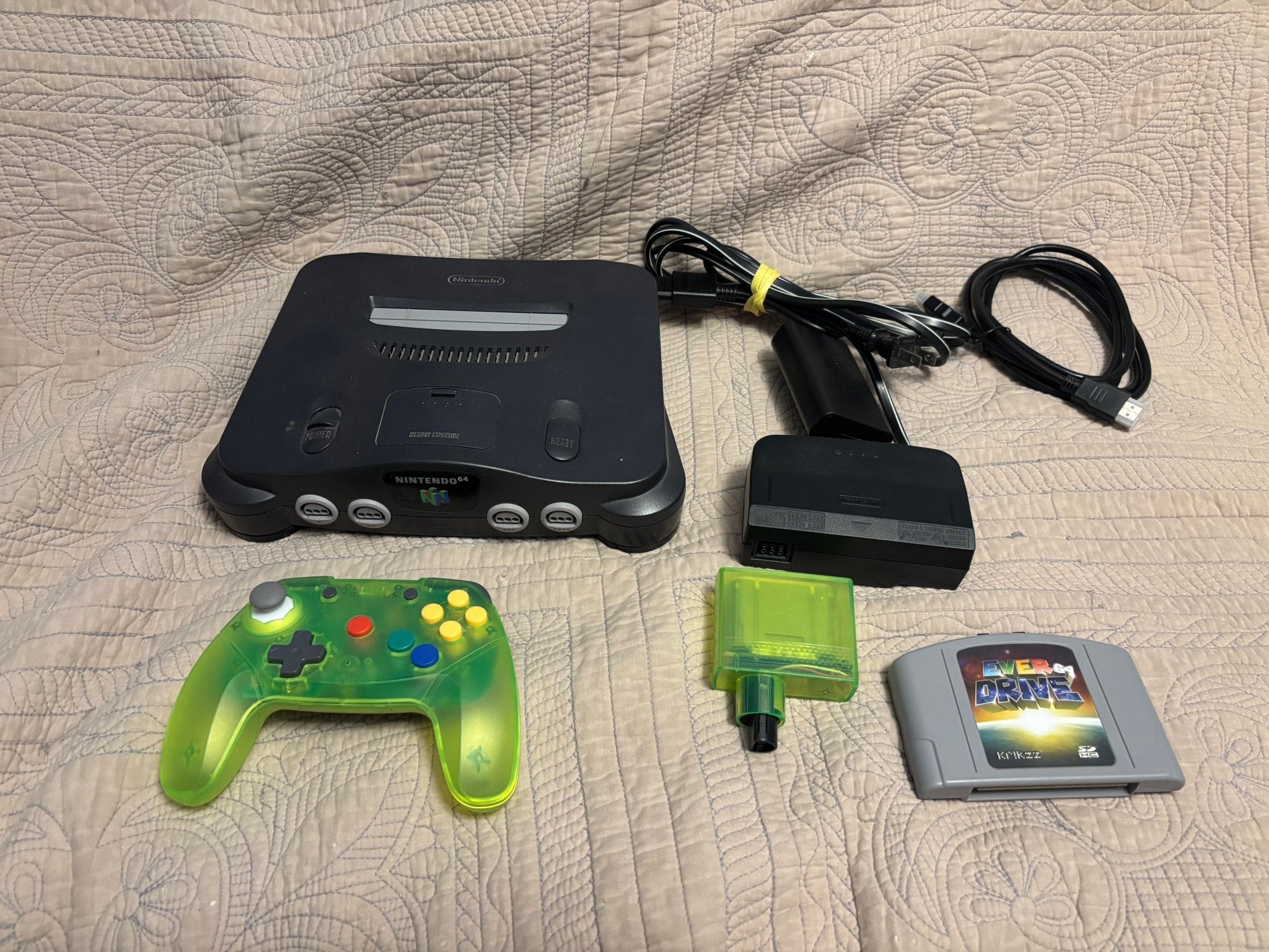 N64 Bundle - 1000s of Games - EverDrive 64 - Retro Fighters Controller - Pro HDMI Adapter - AC Cable - Retro Modd